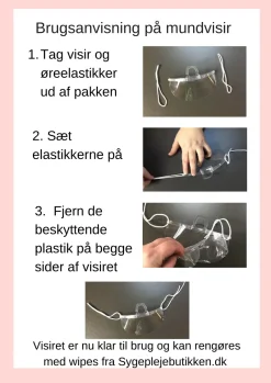 Sygeplejebutikken Værnemidler*Mund visir med hvid bøjle 10 stk