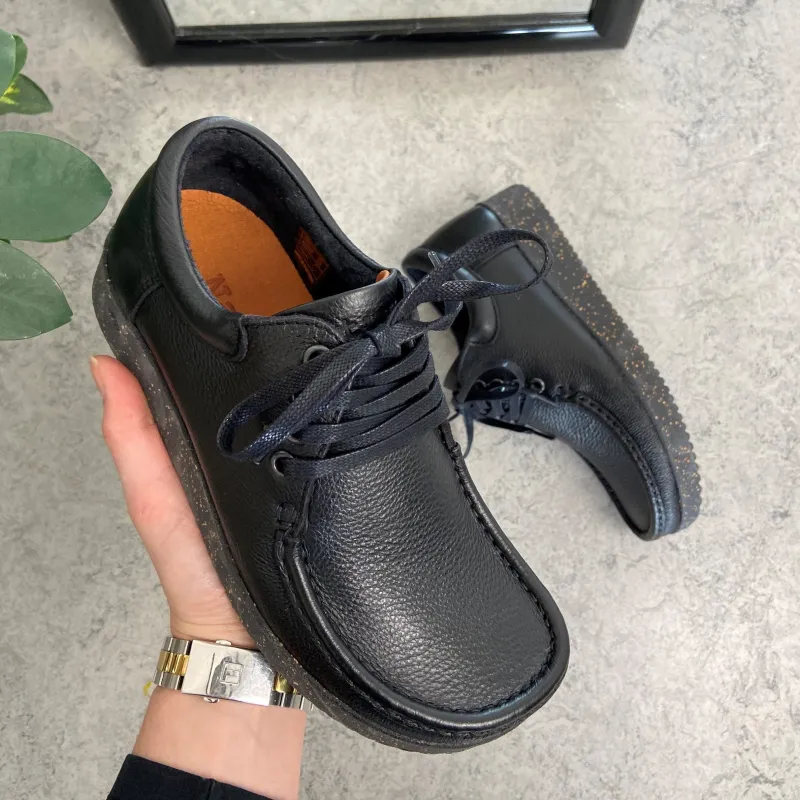 Nature Footwear Sko Til Brede Fødder Og Høj Vrist|Fodformede Sko*Nature sko i sort skind