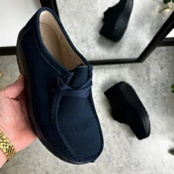 Sygeplejebutikken Sko På Tilbud*Navy ruskindssko med gængesål og svangstøtte