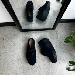 Sygeplejebutikken Sko På Tilbud*Navy ruskindssko med gængesål og svangstøtte