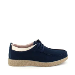 Sygeplejebutikken Sko På Tilbud*Navy ruskindssko med rågummisål