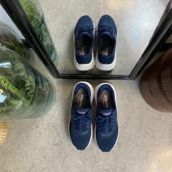 Skechers Knyster - Hallux Valgus|Leddegigt*Navy Slip-ins fra med snørre og Max Cushion bund