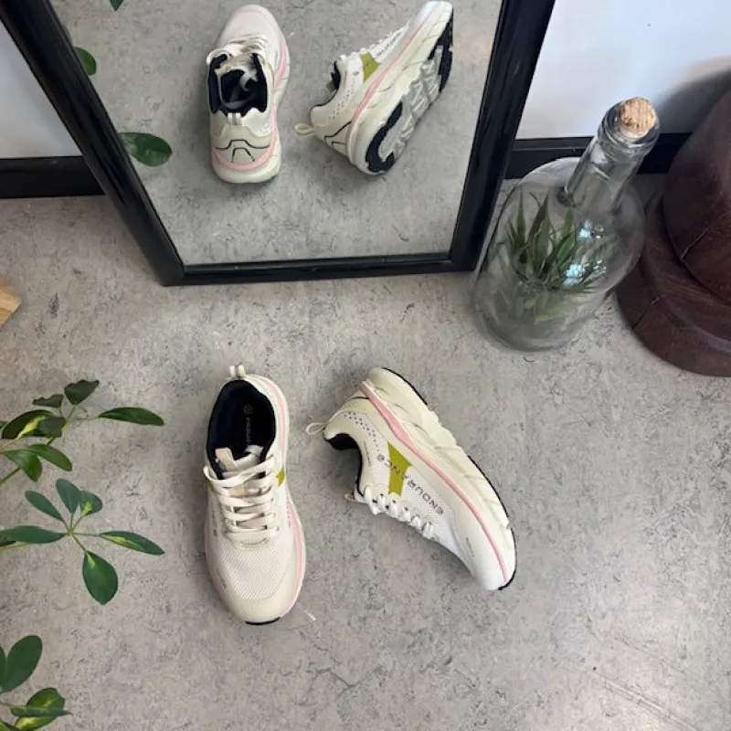 Endurance Sommersko Dame|Hvide Sneakers Dame*Åndbare Comfortfit sneakers med rosa detaljer