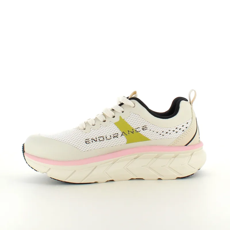Endurance Sommersko Dame|Hvide Sneakers Dame*Åndbare Comfortfit sneakers med rosa detaljer