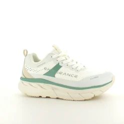 Endurance Sommersko Dame|Hvide Sneakers Dame*Åndbare Comfortfit sneakers med grønne detaljer
