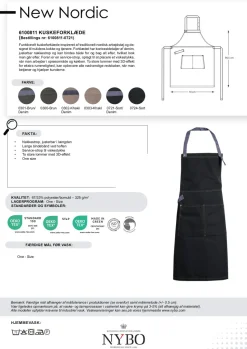 Nybo Workwear Hjælpemidler Til Køkkenet*Nybo Sort/Denimblå Unisex New Nordic Kuskeforklæde, Justerbar, Rummelige Lommer