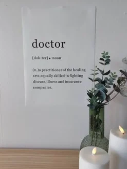 Sygeplejebutikken Gaver Til Sundhedspersonalet*Plakat Doctor