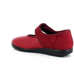 OrtoMed sko Benlængdeforskel|Knyster - Hallux Valgus*Rød ballerina med velcro og god plads