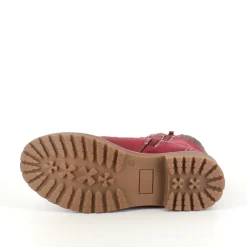 Sygeplejebutikken Rød Støvle|Vinterstøvler Damer*Rød damestøvle med snørebånd, lynlås og varmt for – dekorativ spænde og TPR-sål