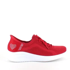 Skechers Benlængdeforskel|Leddegigt*Rød Slip-ins med glimmer detaljer.