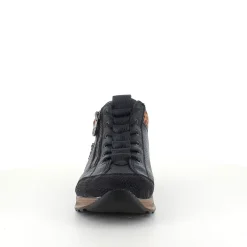 Rieker Kort Støvle Dame|Sorte Støvletter*Step-in støvle med flotte detaljer