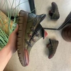 Rieker Kort Støvle Dame|Overgangssko*støvle i Grøn med Antistress sål