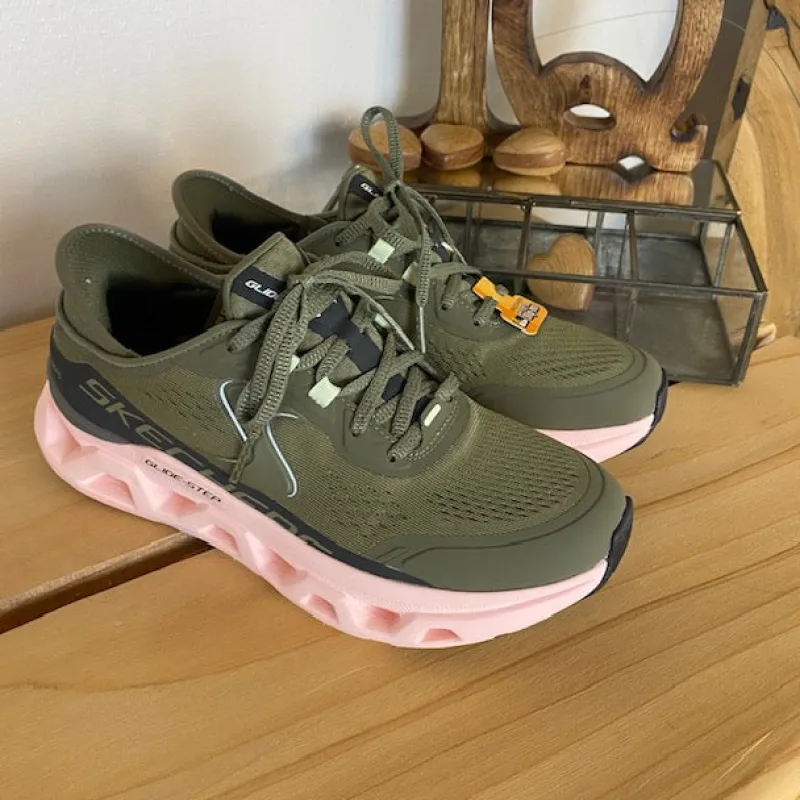 Skechers Slip On Sko|Kondi Sko*Slip-in sko i grøn med Glide-Step Altus