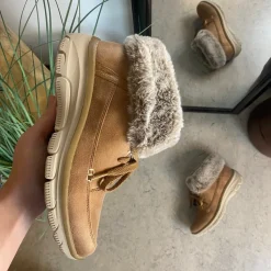 Skechers Kort Støvle Dame|Vinterstøvler Damer*slip-in vinterstøvle med let for