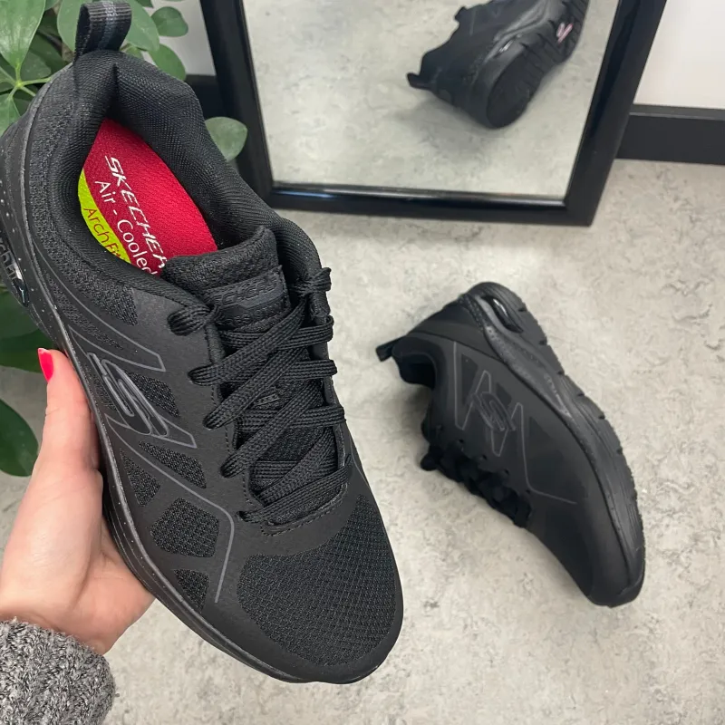 Skechers Leddegigt|Hælsporer*work sko i sort med svangstøtte