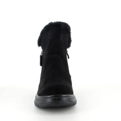 Sygeplejebutikken Kort Støvle Dame|Vinterstøvler Damer*Sort damestøvle med varmt for og lynlås