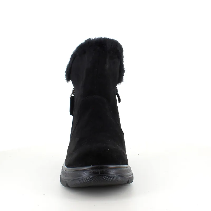 Sygeplejebutikken Kort Støvle Dame|Vinterstøvler Damer*Sort damestøvle med varmt for og lynlås