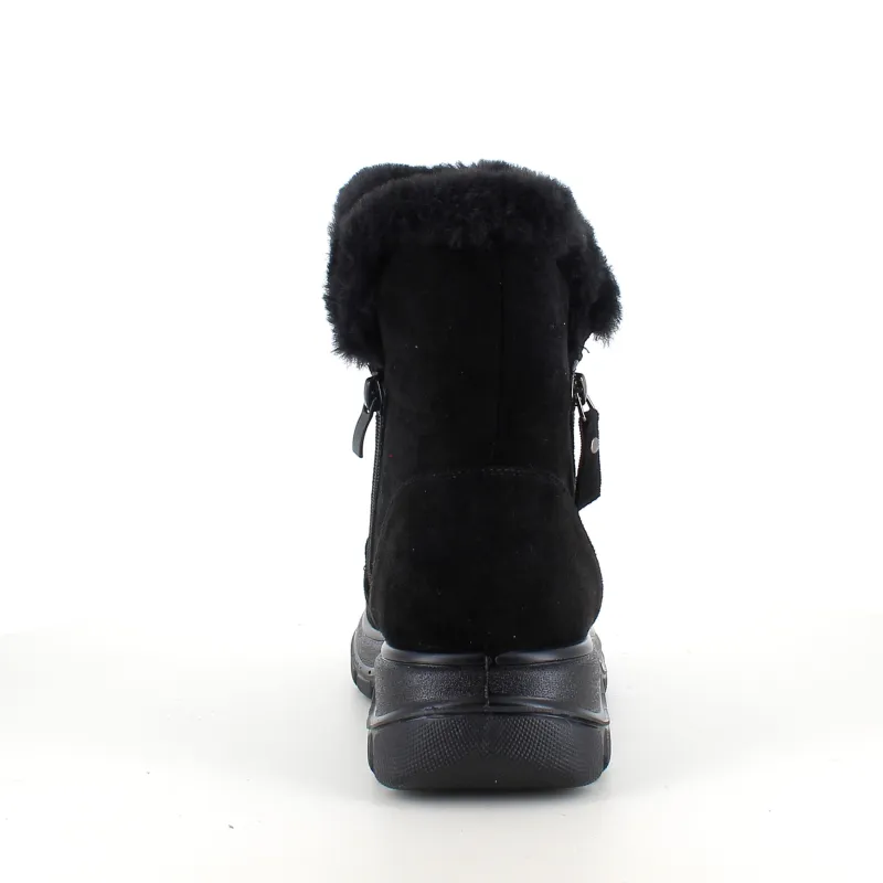 Sygeplejebutikken Kort Støvle Dame|Vinterstøvler Damer*Sort damestøvle med varmt for og lynlås