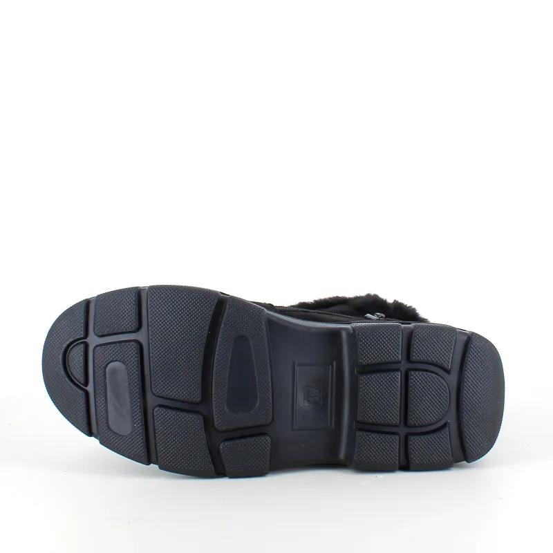 Sygeplejebutikken Kort Støvle Dame|Vinterstøvler Damer*Sort damestøvle med varmt for og lynlås