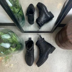 Green Comfort Vinterstøvler Damer*Sort snørestøvle med spænde