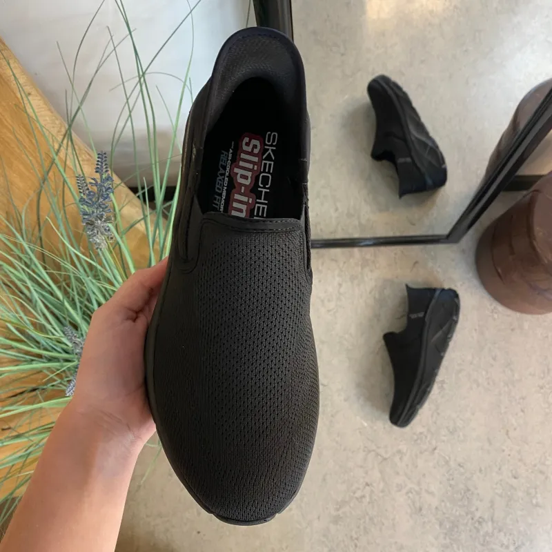 Skechers Benlængdeforskel|Knyster - Hallux Valgus*Sort herre slip-in sko fra