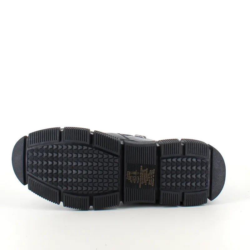 Sygeplejebutikken Kort Støvle Dame|Vinterstøvler Damer*Sort læder ankelstøvle med for og dobbelt lynlås