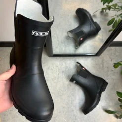 Mols Kort Støvle Dame|Vinterstøvler Damer*Sort gummistøvle med lavt skaft