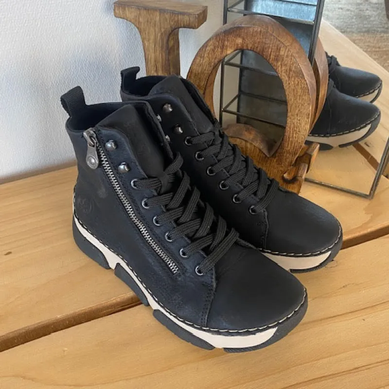 Rieker Vinterstøvler Damer|Kort Støvle Dame*Sort støvle med god stødabsorbering