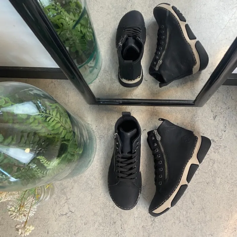 Rieker Vinterstøvler Damer|Kort Støvle Dame*Sort støvle med god stødabsorbering