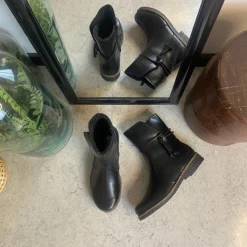 Rieker Billige Vinter Støvler|Sorte Støvletter*Sort vinterstøvle med foer og lynlås