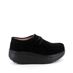Sygeplejebutikken Sko På Tilbud*Sort ruskindssko med gængesål og svangstøtte