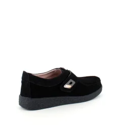 Sygeplejebutikken Sko Til Ældre|Sko Med Velcro*Sort ruskindssko med velcrolukning og gummisål