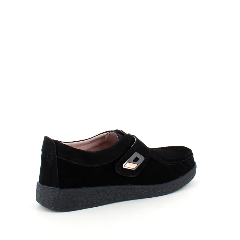 Sygeplejebutikken Sko Til Ældre|Sko Med Velcro*Sort ruskindssko med velcrolukning og gummisål