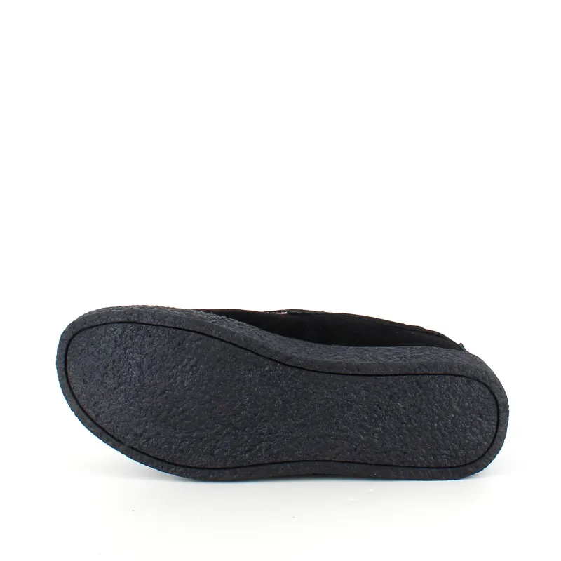 Sygeplejebutikken Sko Til Ældre|Sko Med Velcro*Sort ruskindssko med velcrolukning og gummisål