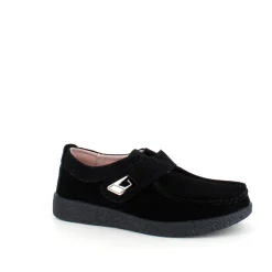 Sygeplejebutikken Sko Til Ældre|Sko Med Velcro*Sort ruskindssko med velcrolukning og gummisål