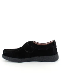 Sygeplejebutikken Sko Til Ældre|Sko Med Velcro*Sort ruskindssko med velcrolukning og gummisål