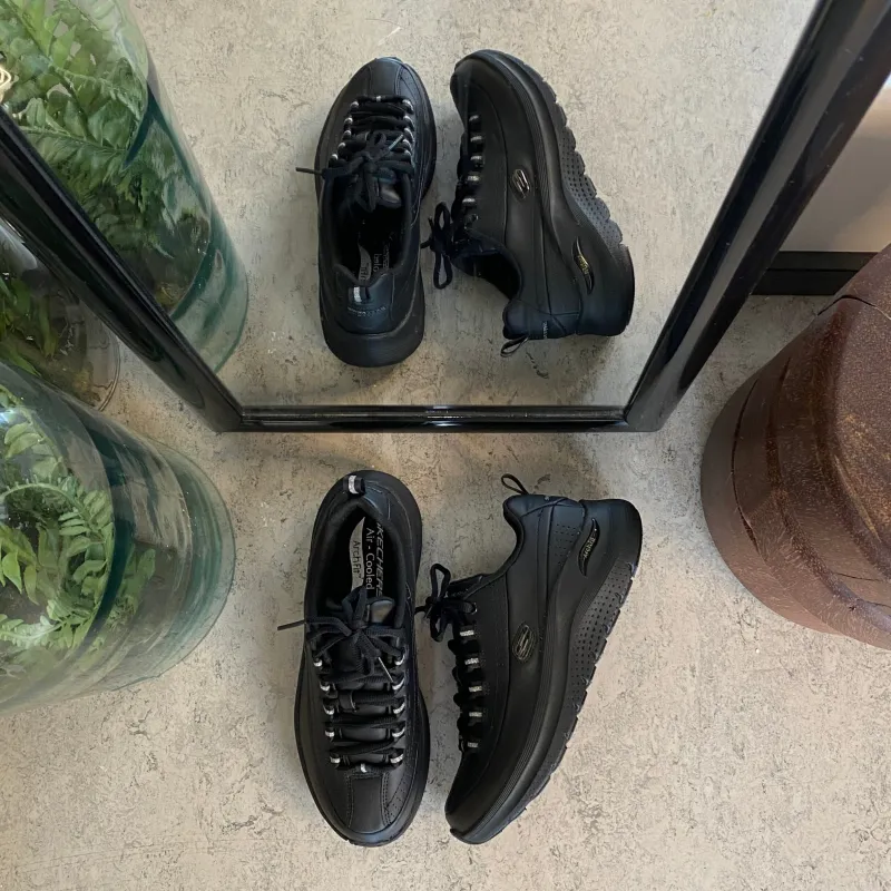 Skechers Leddegigt|Hælsporer*Sort med glat skind overflade