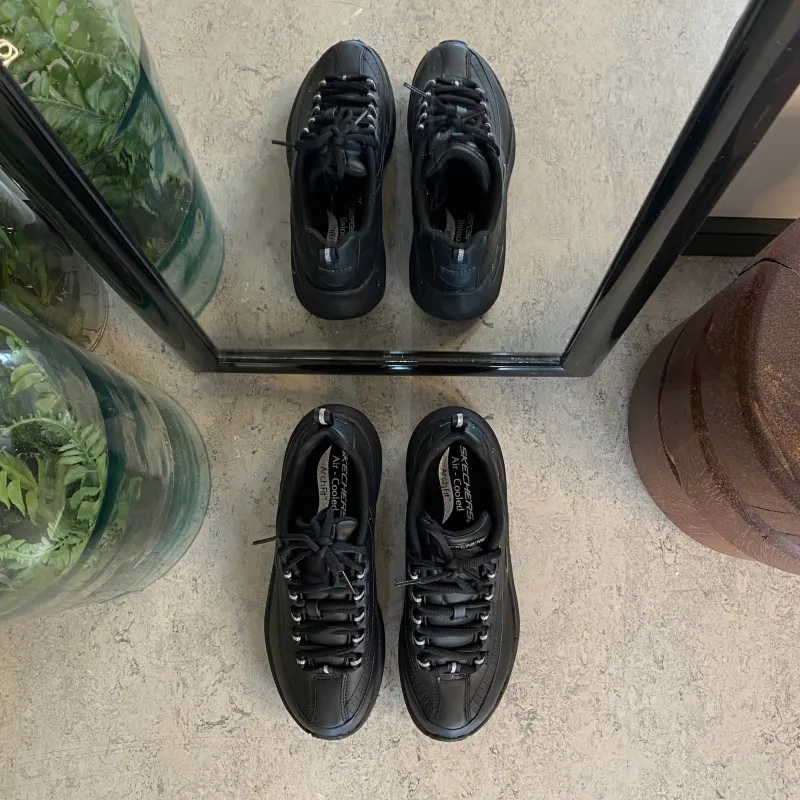 Skechers Leddegigt|Hælsporer*Sort med glat skind overflade