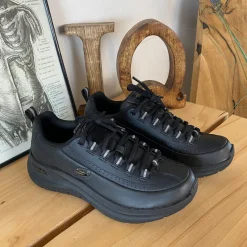 Skechers Leddegigt|Hælsporer*Sort med glat skind overflade