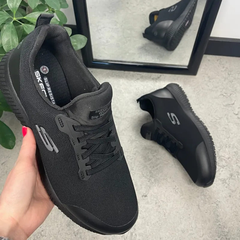 Skechers Esd Fodtøj|Leddegigt*Sort work sko med ESD