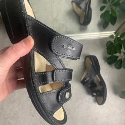 OrtoMed sko Benlængdeforskel|Knyster - Hallux Valgus*Sort skind slip on til knyster