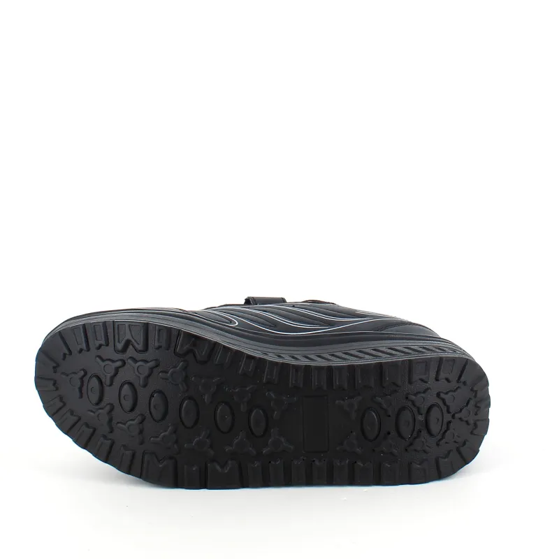 Sygeplejebutikken Leddegigt|Hælsporer*Sort sportssko med velcrolukning og gængesål.