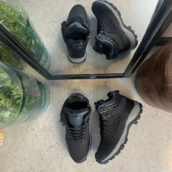 Sygeplejebutikken Herresko Og Sandaler|Herresko Og Sandaler*Sort vandafvisende herreankelstøvle med varmt for, robust TPR-sål og lynlås i siden