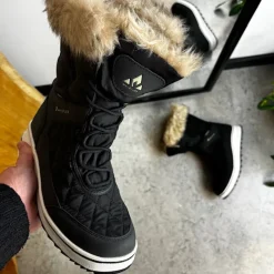 Whistler Billige Vinter Støvler|Vinterstøvler Damer*Sort vandtæt vinterstøvle fra med pels kant