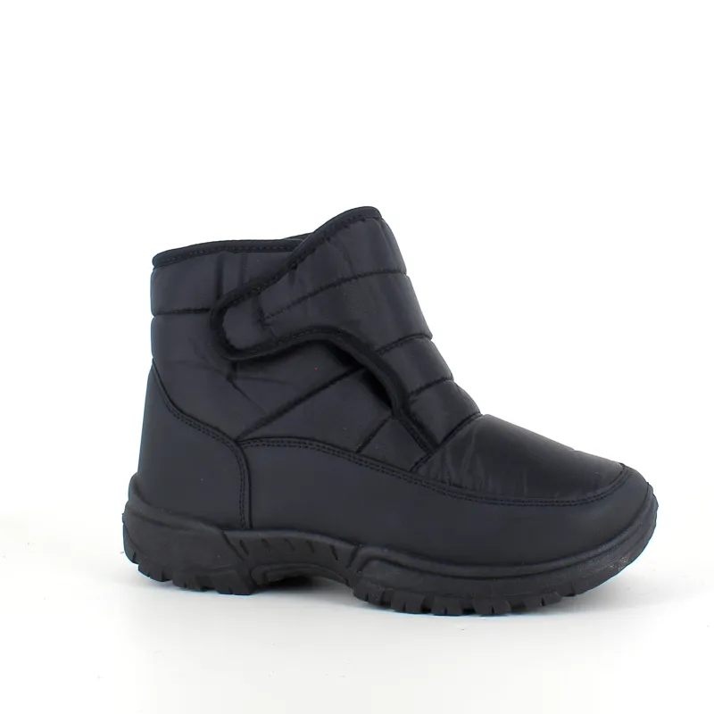 Sygeplejebutikken Kort Støvle Dame|Billige Vinter Støvler*Sort vatteret støvle med velcroåbning