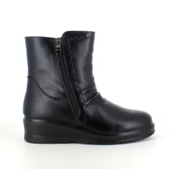 Sygeplejebutikken Sorte Støvletter|Vinterstøvler Damer*Sorte damestøvletter med varmt for og 2 lynlåse – komfortabel PU-sål og praktisk design