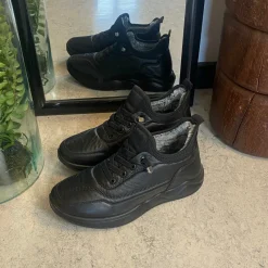 Sygeplejebutikken Billige Vinter Støvler|Sorte Støvletter*Sorte herresko, lette at træde i.