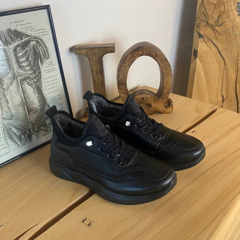 Sygeplejebutikken Billige Vinter Støvler|Sorte Støvletter*Sorte herresko, lette at træde i.