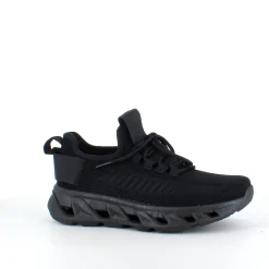 Sygeplejebutikken Knyster - Hallux Valgus|Slip On Sko*Sorte slip-on sko med strikoverdel