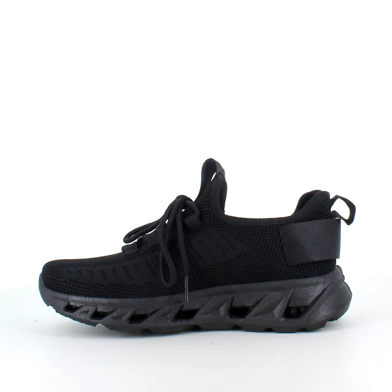 Sygeplejebutikken Knyster - Hallux Valgus|Slip On Sko*Sorte slip-on sko med strikoverdel